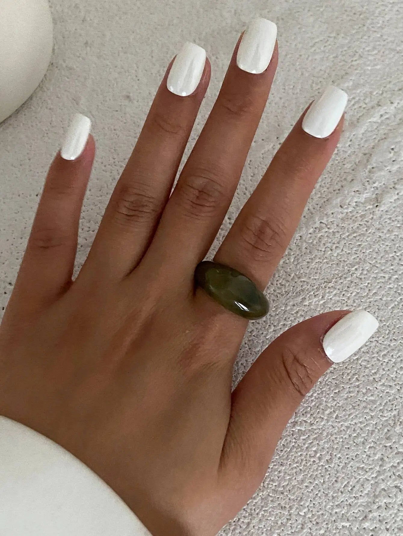 Salircon Trendy Creative Irregular Resin Acrylic Rings for Women Punk Charm Geometric Oval Finger Ring Jewelry Accessories Gifts