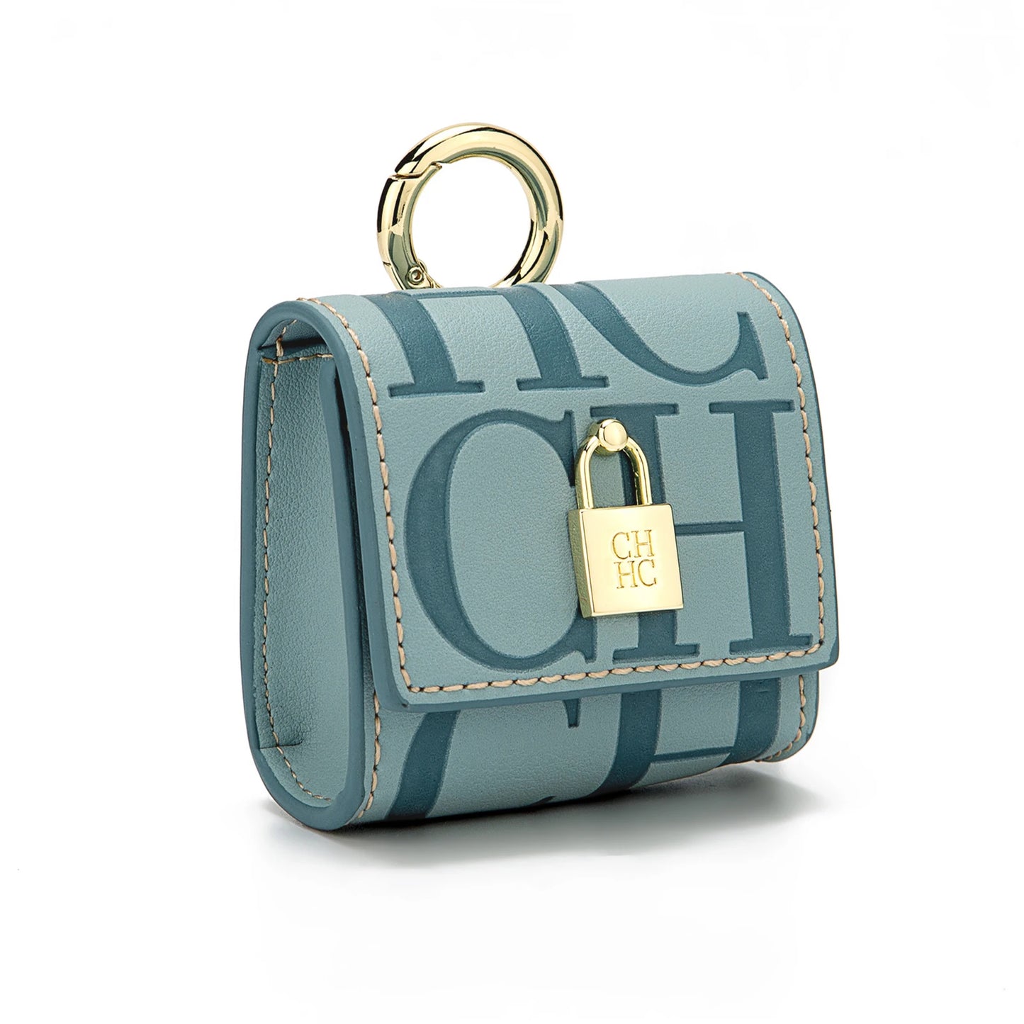 CH Bluetooth Headset Case Lock Design Premium Embossed Pattern With Key Ring Fits Various Earbud Sizes Fashion Compact Accessory