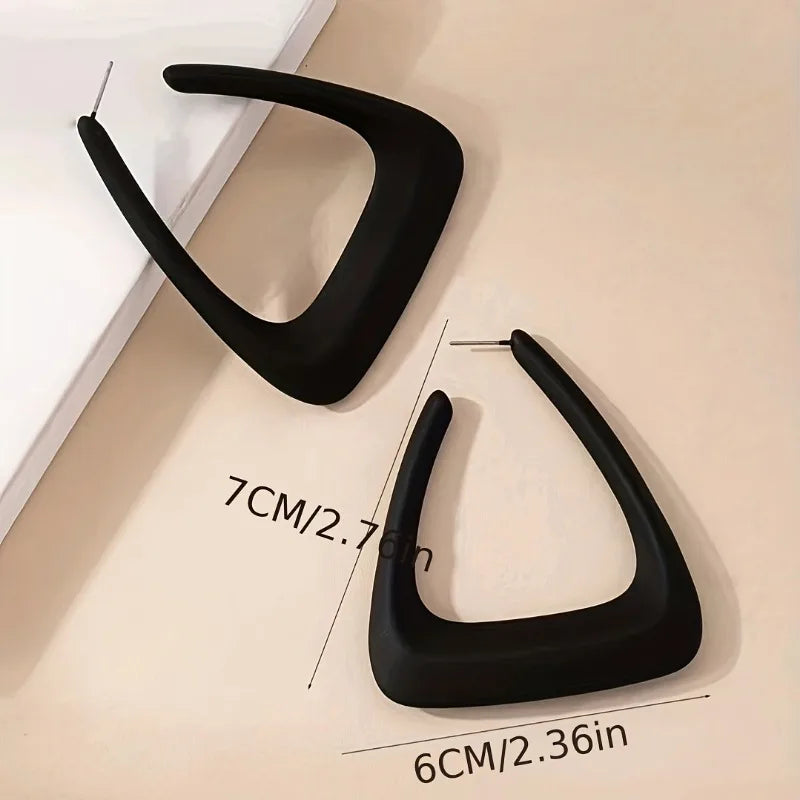 Exaggerated Irregular Geometric Hoop Earrings Fashion Simple Versatile Perfect Women's Daily Parties Dates Wearing Earrings