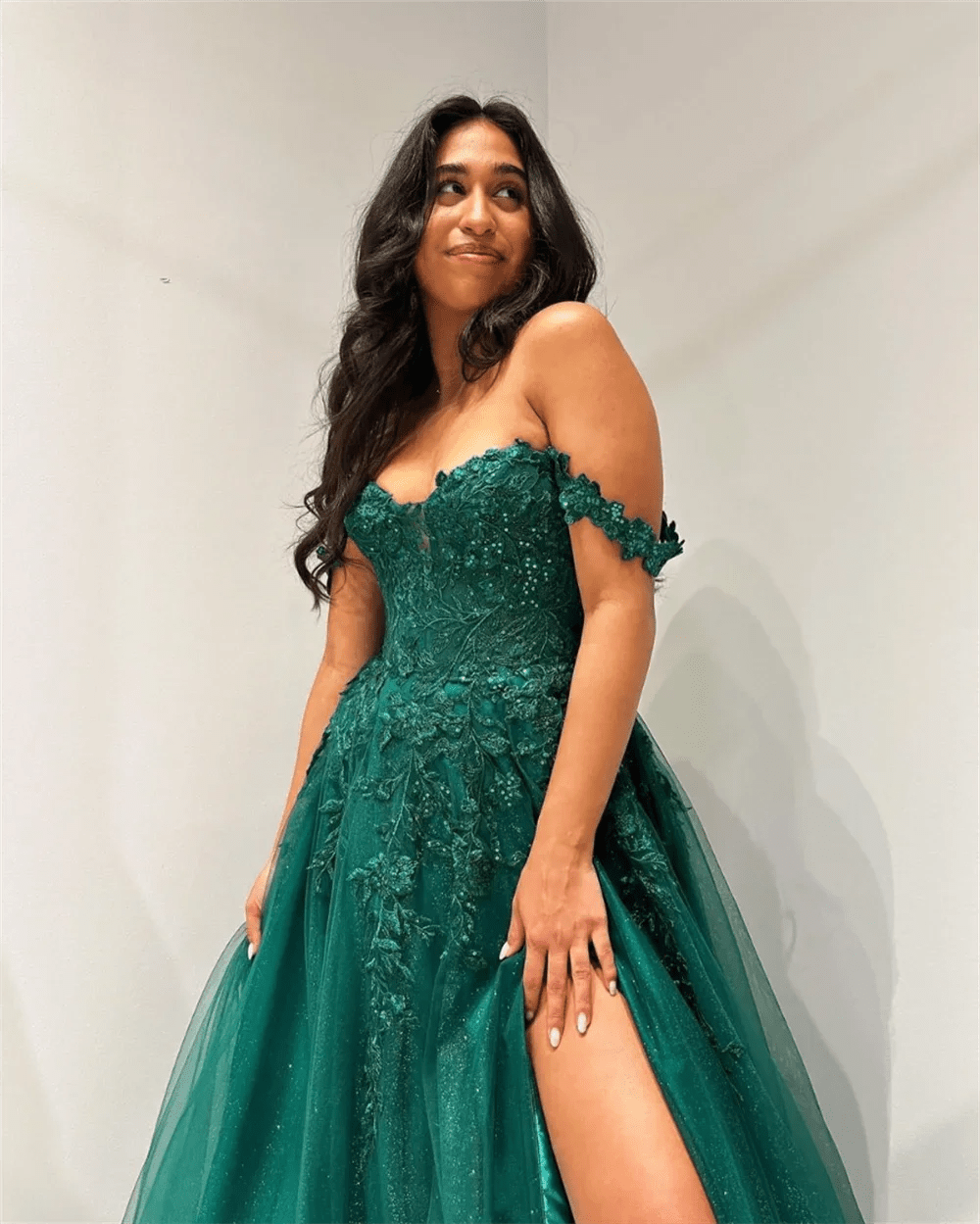 Glitter Embroidered Tulle Prom Dresses Green Graduation Prom Dress Formal Party Dresses Vestidos De Noche Customized - TrendNest