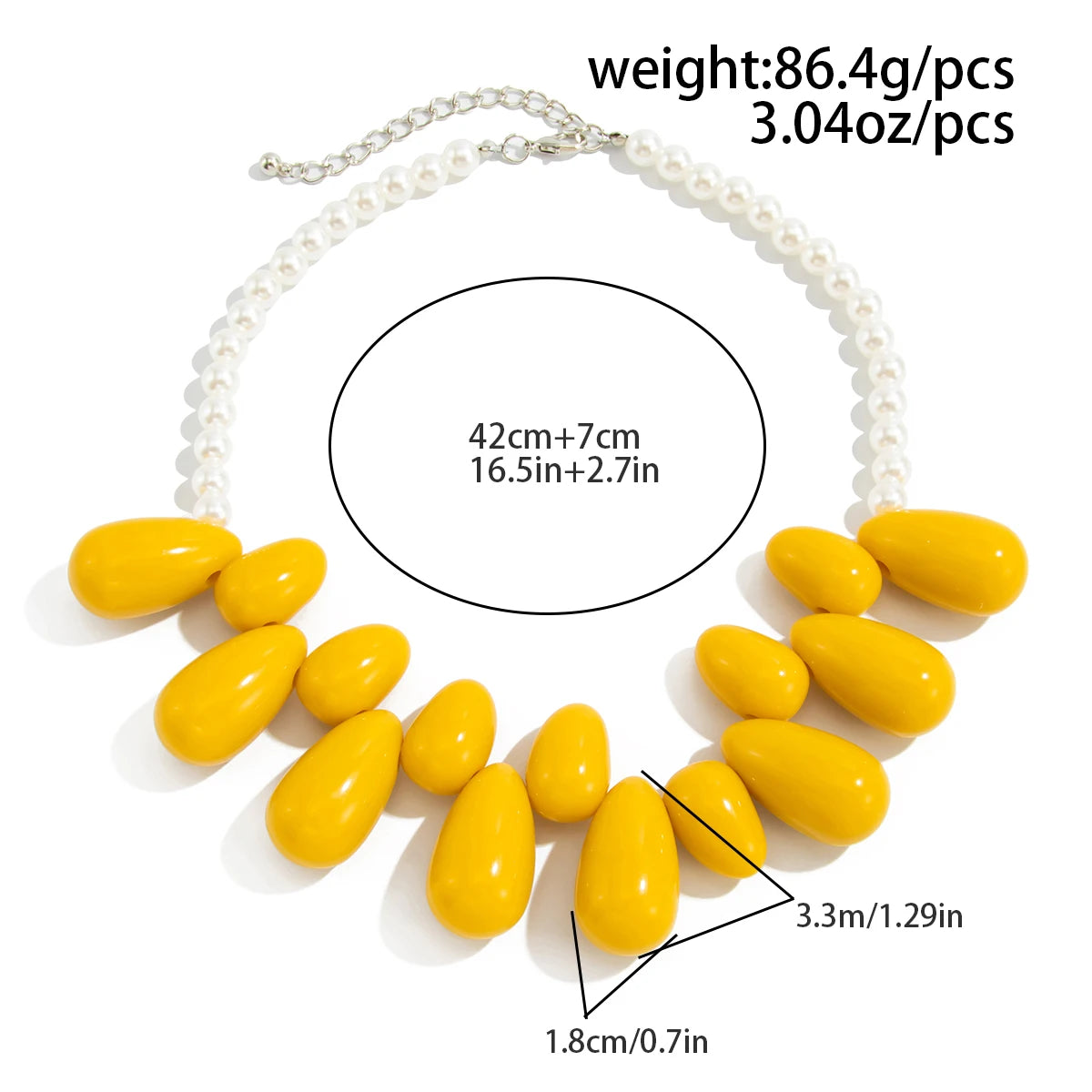 Salircon 5 Style Exaggerated Big Water Drop Resin Pendant Choker Necklace Women Boho Clavicle Chain Statement Mujer Jewelry Gift