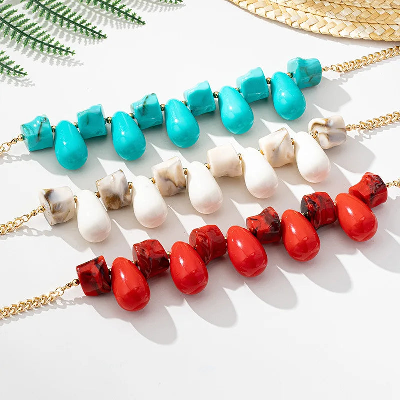 Necklace For Women Girls Bohemian Personality Irregular Droplet Chain Collarbone Fashion Jewelry Holiday Party OL BN019