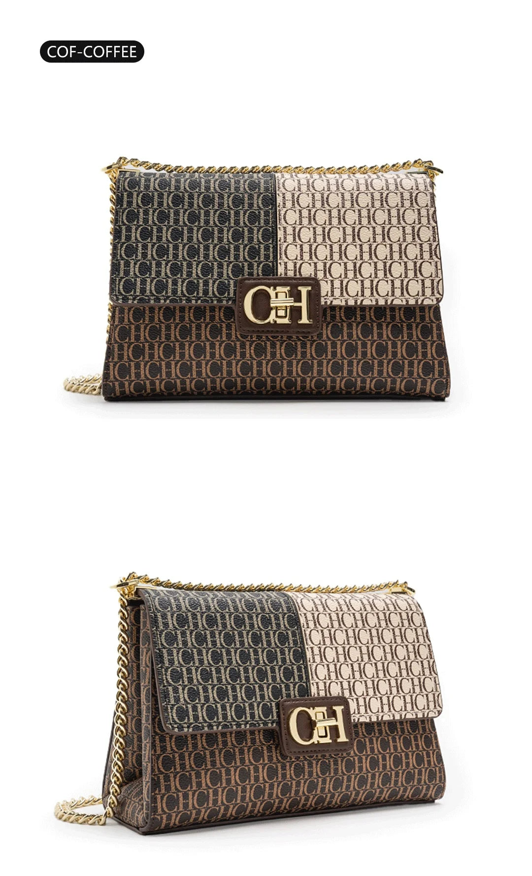Fashion Color-Block Solid Color Design Women's Handbag Commuter Flap Light Luxury Brand Versatile 2025 New Women's Chain Bag