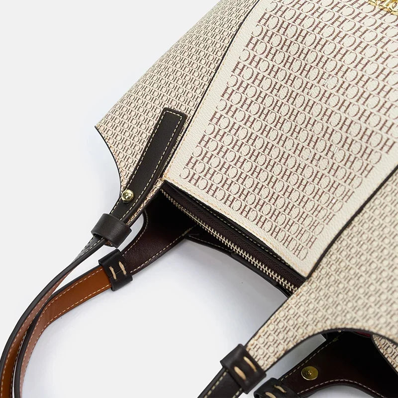 Fashion Letter Printed Design Women's Handbag High-end Light Luxury Vintage Brand Large Capacity New Women's Tote Bag