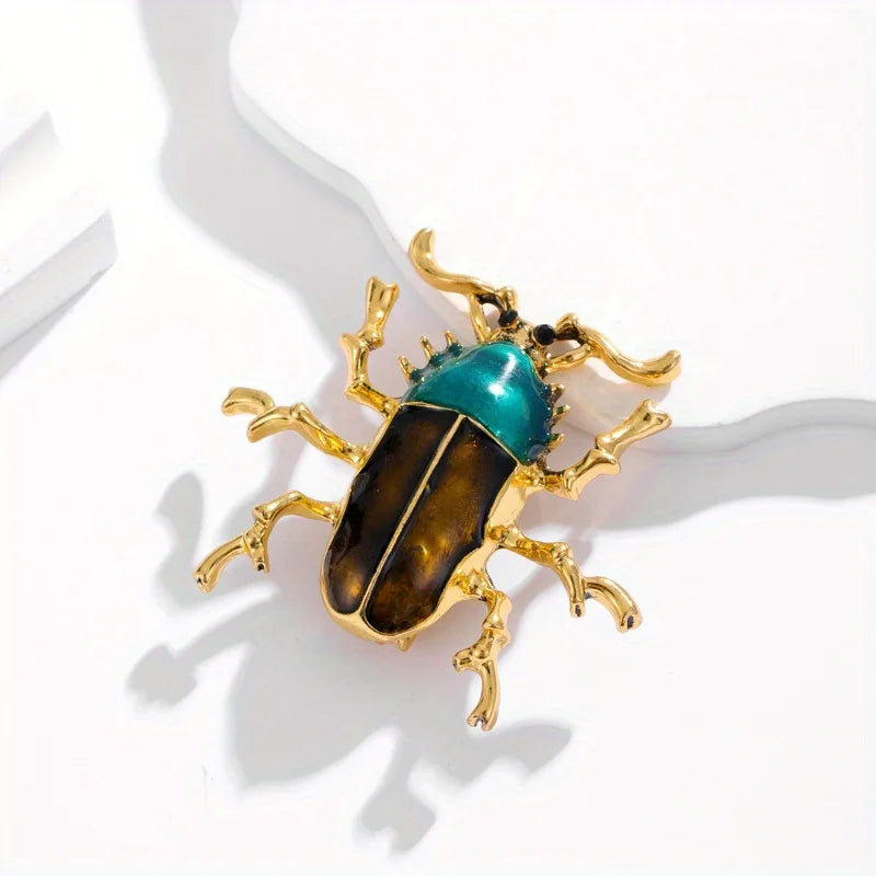 SKEDS Women Full Crystal Exquisite Beetle Brooch Badges Fashion Luxury High-end Elegant Lady Insect Pin Accessories