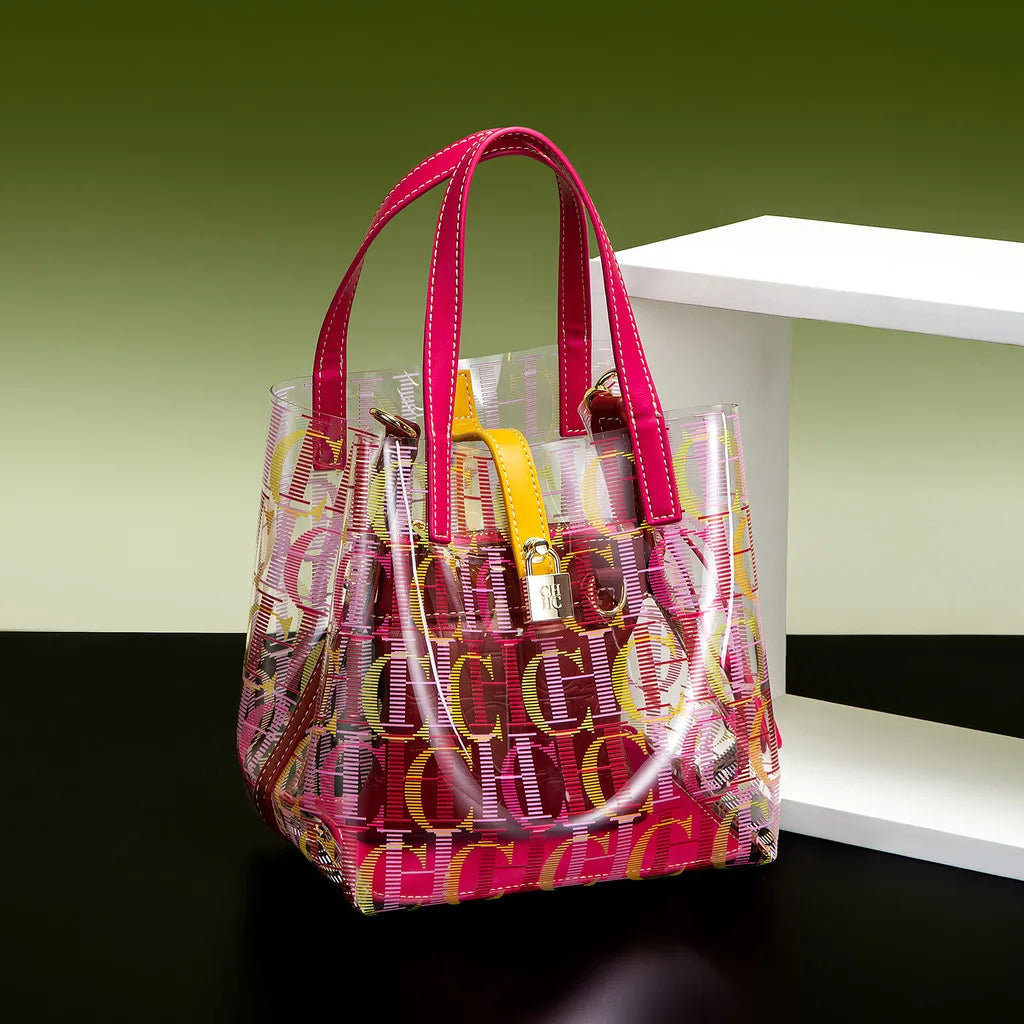 CHCH Women's Tote Bag New PVC Transparent Bag Leisure Beach Bag Waterproof