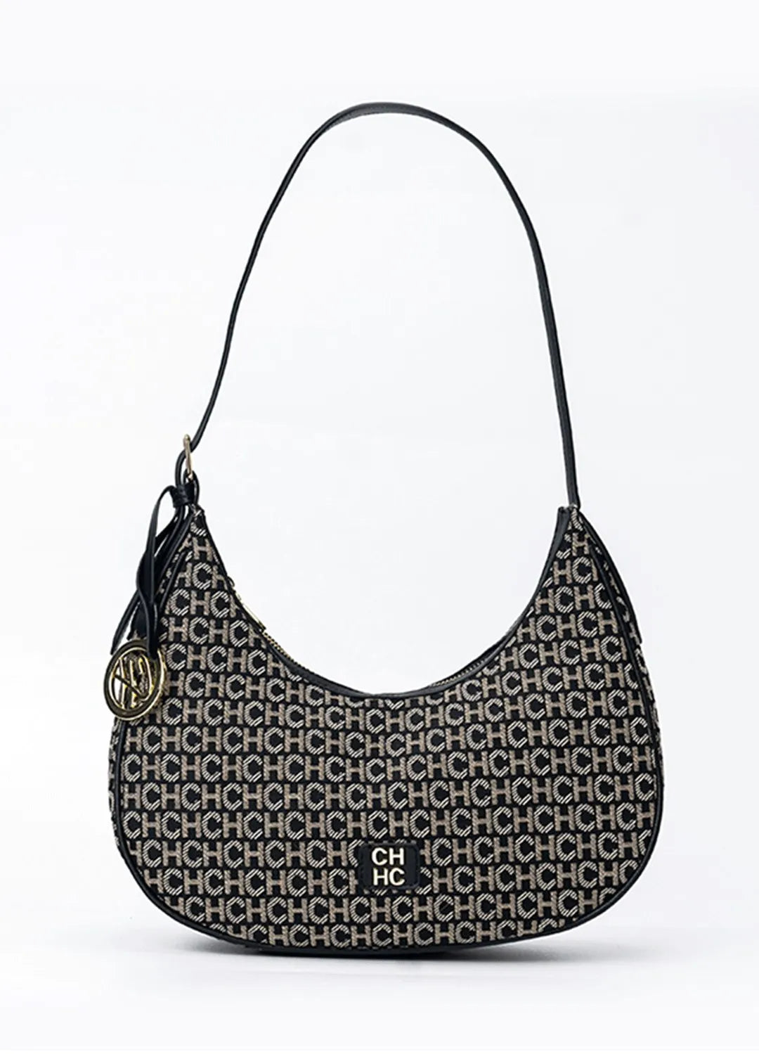 CH Women's Shoulder Bag Monogram Print Chic Retro Bag Spacious Capacity PU Material Letter Printed Design Underarm Bag
