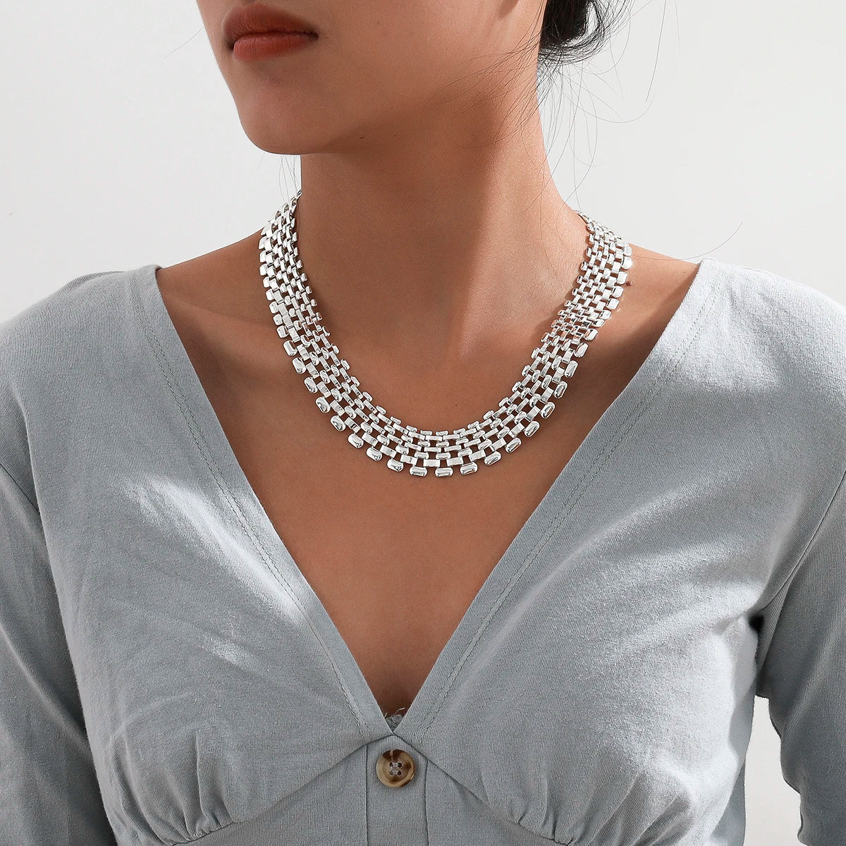 Exaggerated Cuban Chunky Thick Chain Necklace for Women High Quality Big Iron Metal Choker Link Grunge Jewelry Steampunk Men New