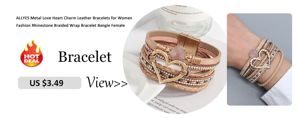 ALLYES Vintage Hollow Round Weave Leather Bracelet for Women Men Ethnic Pattern Multilayer Wrap Wide Bracelets Boho Jewelry