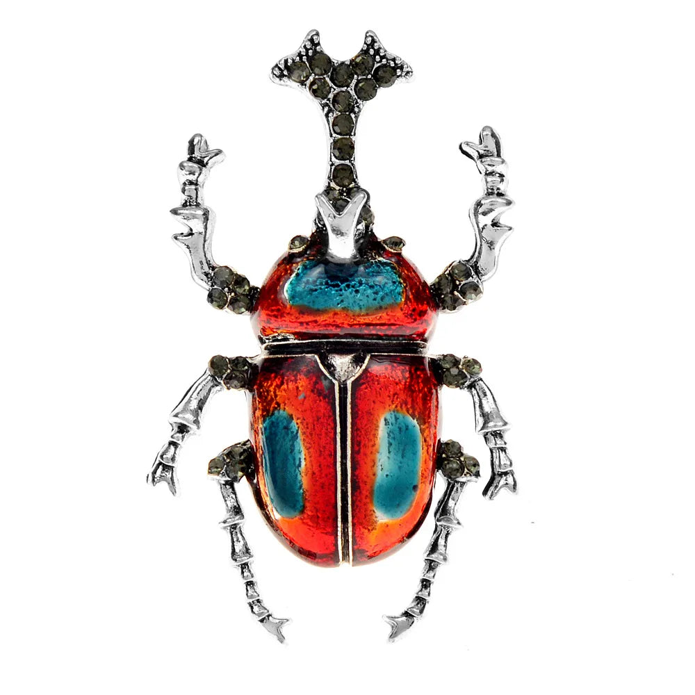 SKEDS New Arrival 2023 Women Men Exquisite Enamel Beetle Pins Brooches Fashion Unisex Suit Clothing Insect Badges Brooch Pin