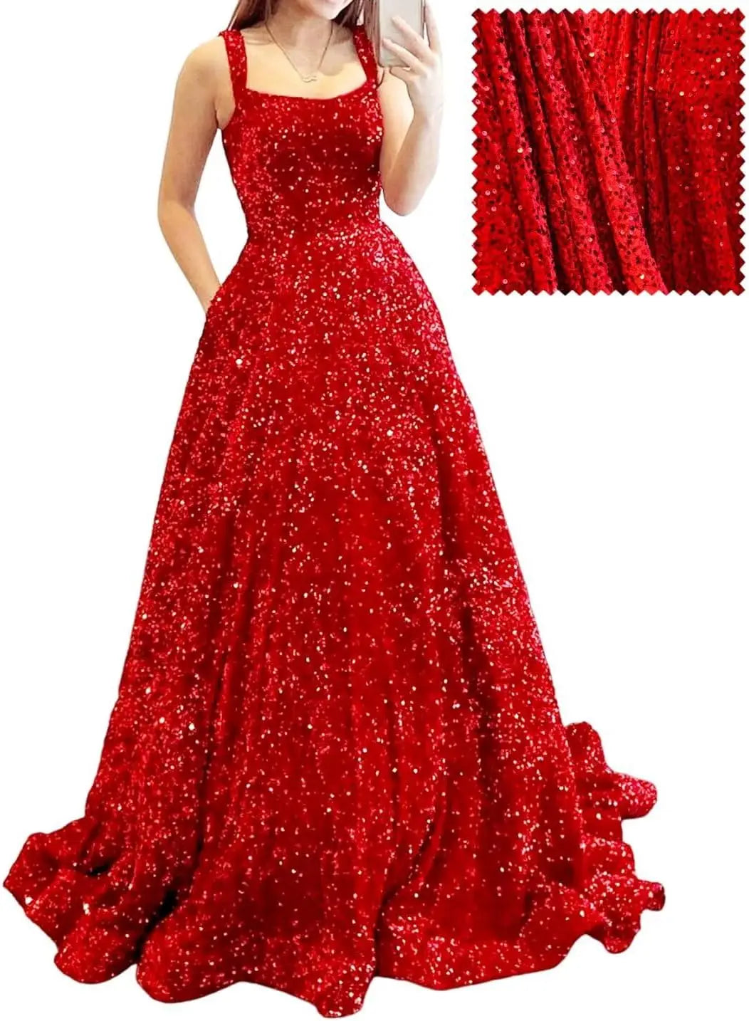 Prom Dresses Long A Line with Pockets Formal Evening Ball Gowns Velvet Velvet Sequins Black Tie Wedding Party Dress