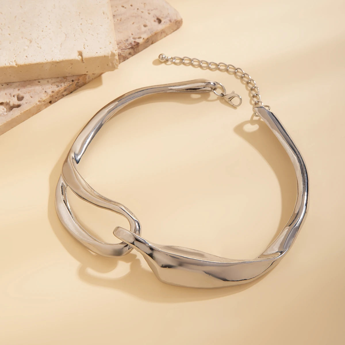 Exaggerated Heavy Metal Thick Chain Torques Necklace for Women Punk Trend Irregular Link Collar Choker Y2K Jewelry Accessories