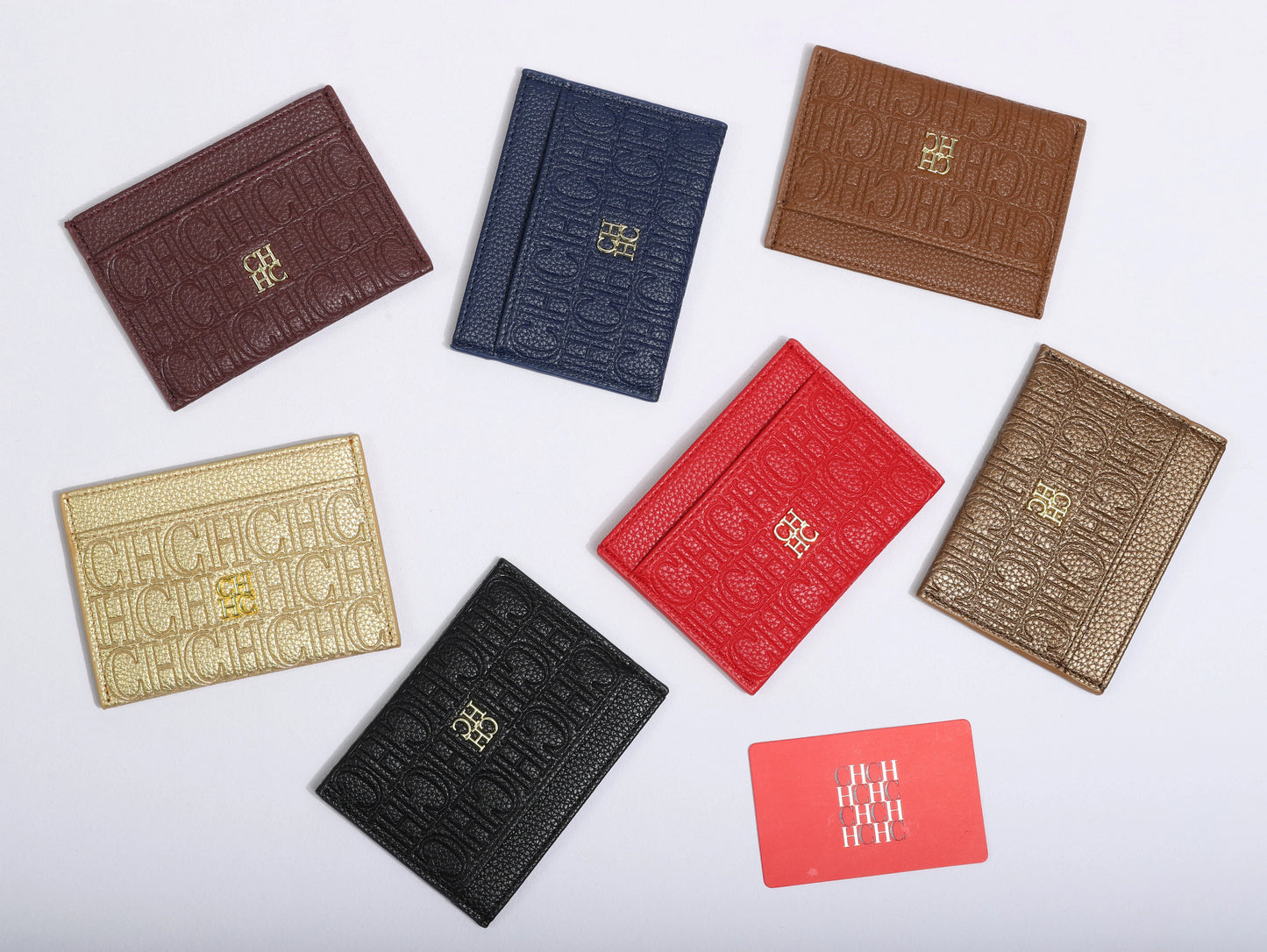 New Fashion CH Embossed Card Holder Slim Minimalist Credit Card Wallet for Women & Men Portable ID Card Case with Multiple Slots
