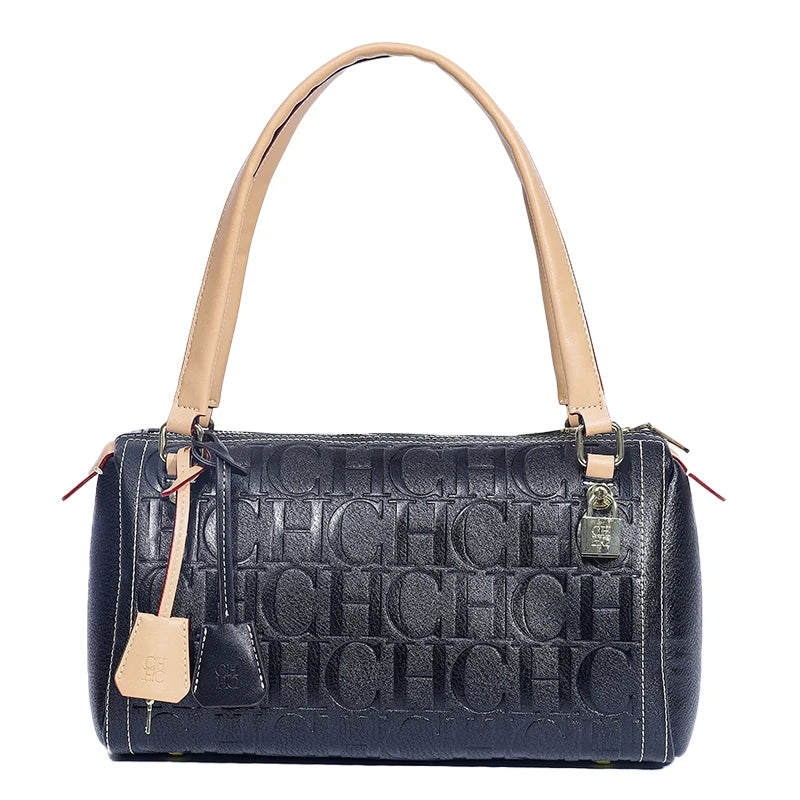 CH Fashion Classic Women's Boston Bag Autumn Winter New Collection 2026 Letter Design Shoulder Bag Texture Handbag