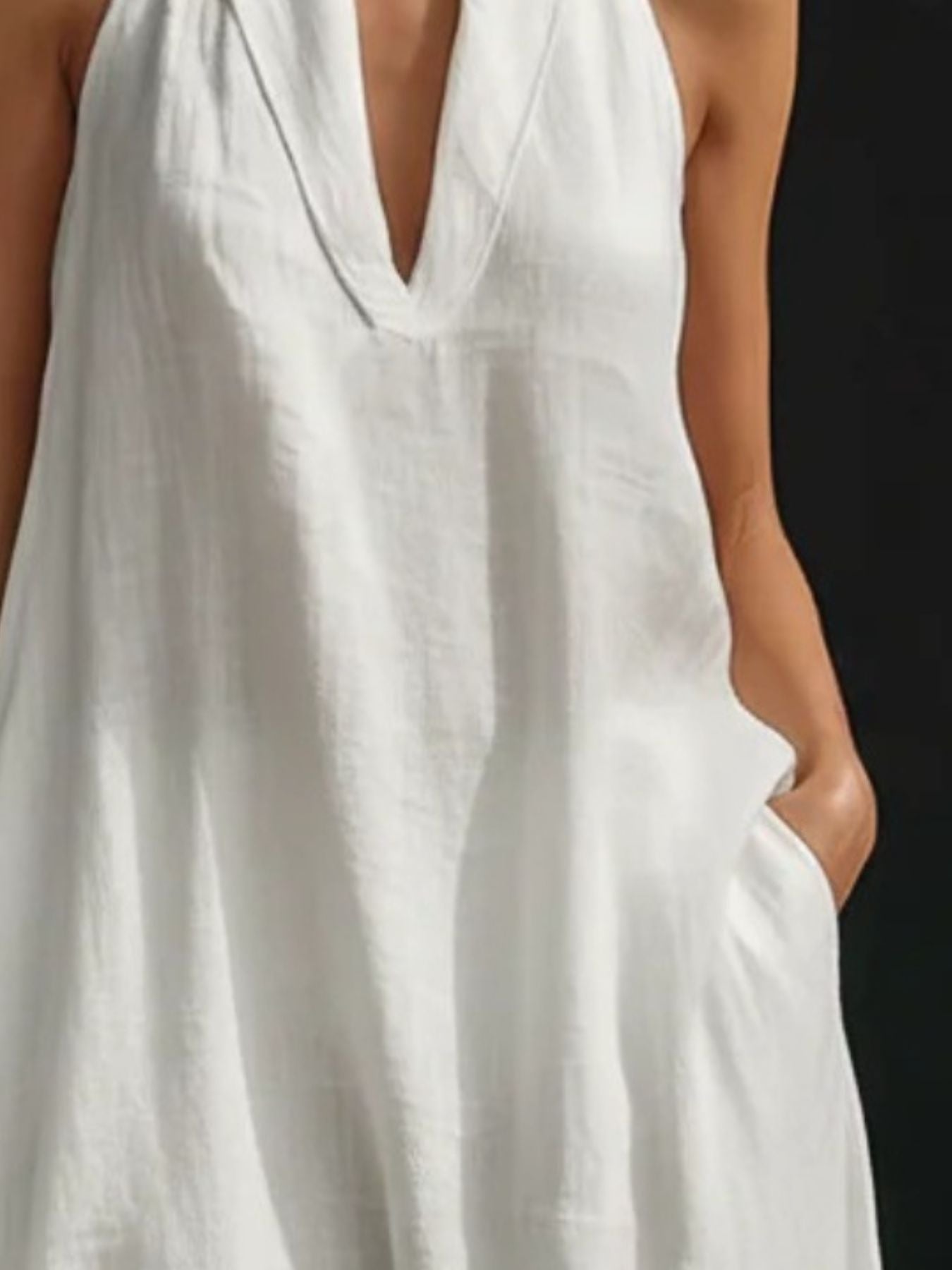 Halter Neck Maxi Dress with Pockets - TrendNest