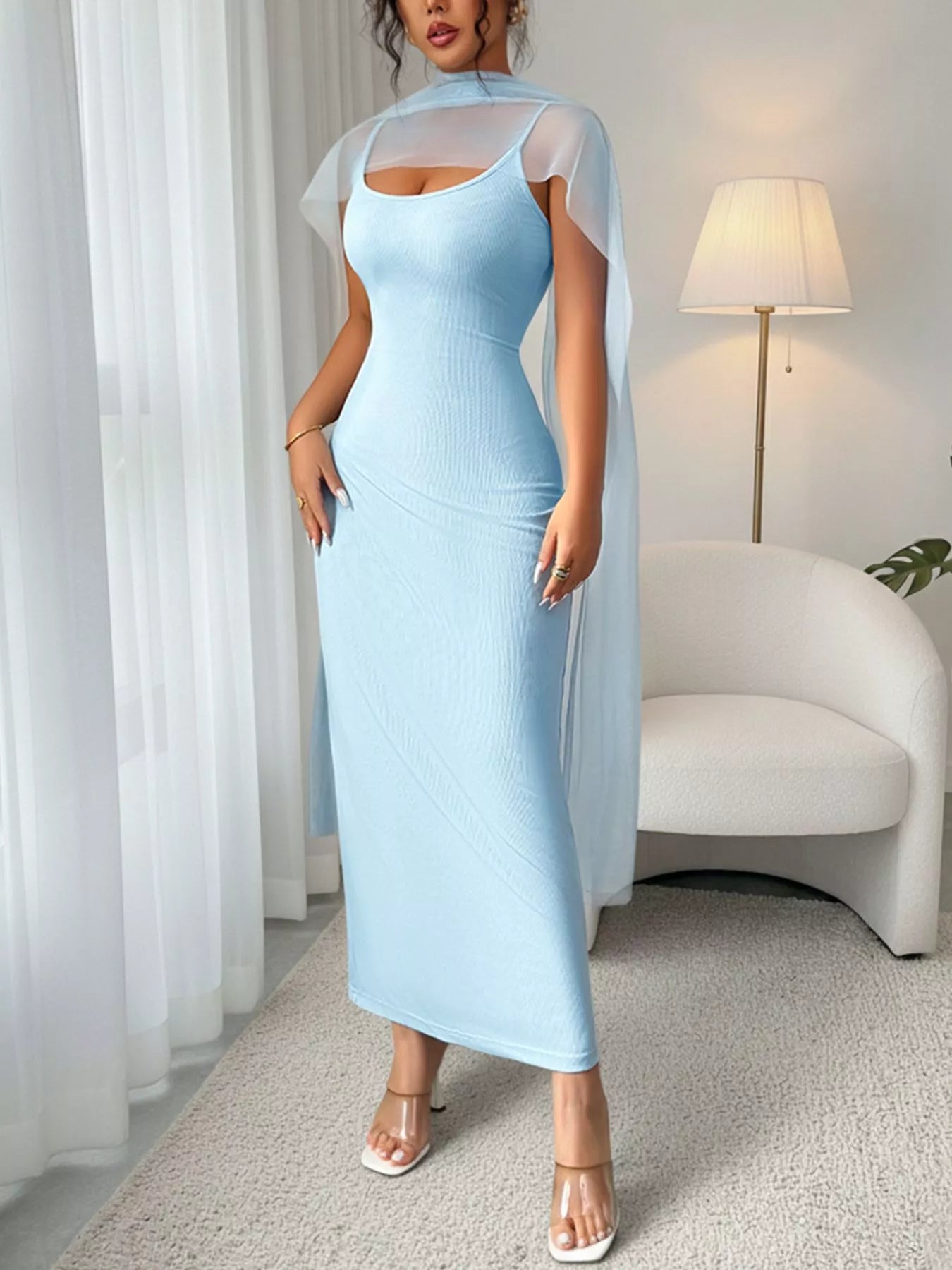 Scoop Neck Bodycon Maxi Dress - TrendNest