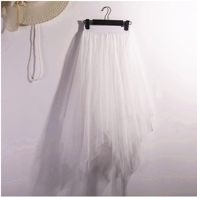 Tulle High-Waisted A-Line Skirt (Layered Design)