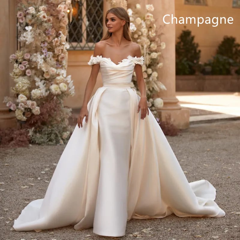 Women's Fashionable Removable Trailing Prom Dress