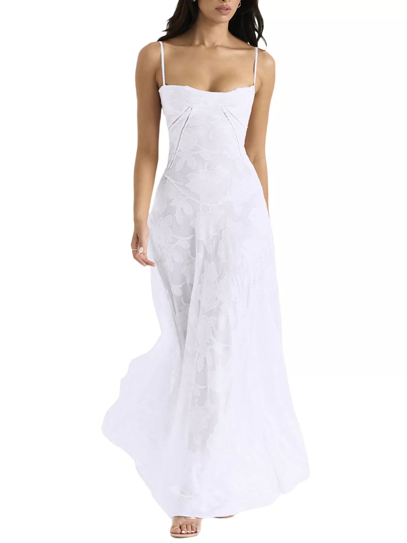 Lace Spaghetti Strap Maxi Dress - TrendNest