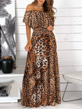 Printed Off Shoulder Maxi Dress - TrendNest