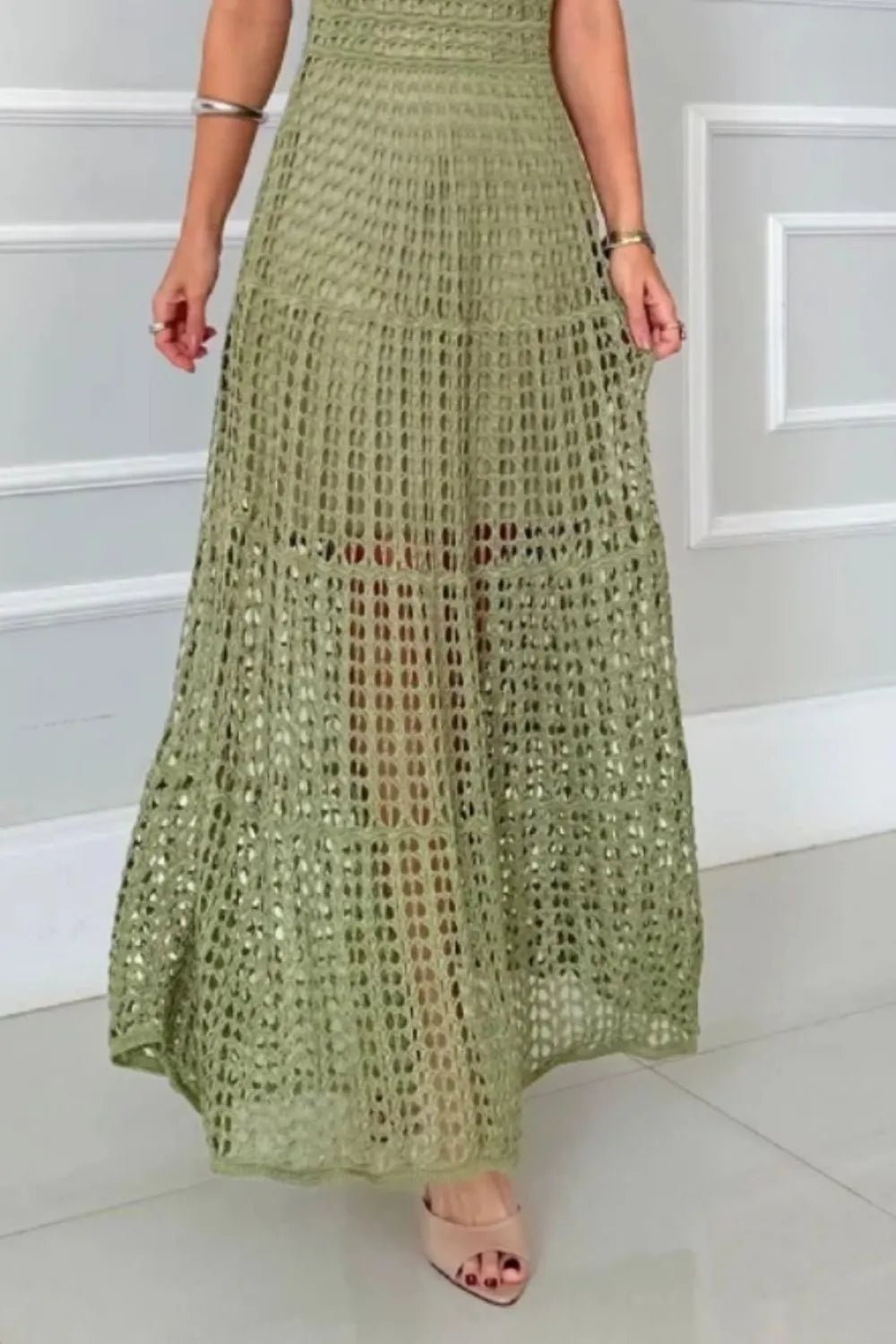 Hollowed - Out Sleeveless Maxi Dress - TrendNest