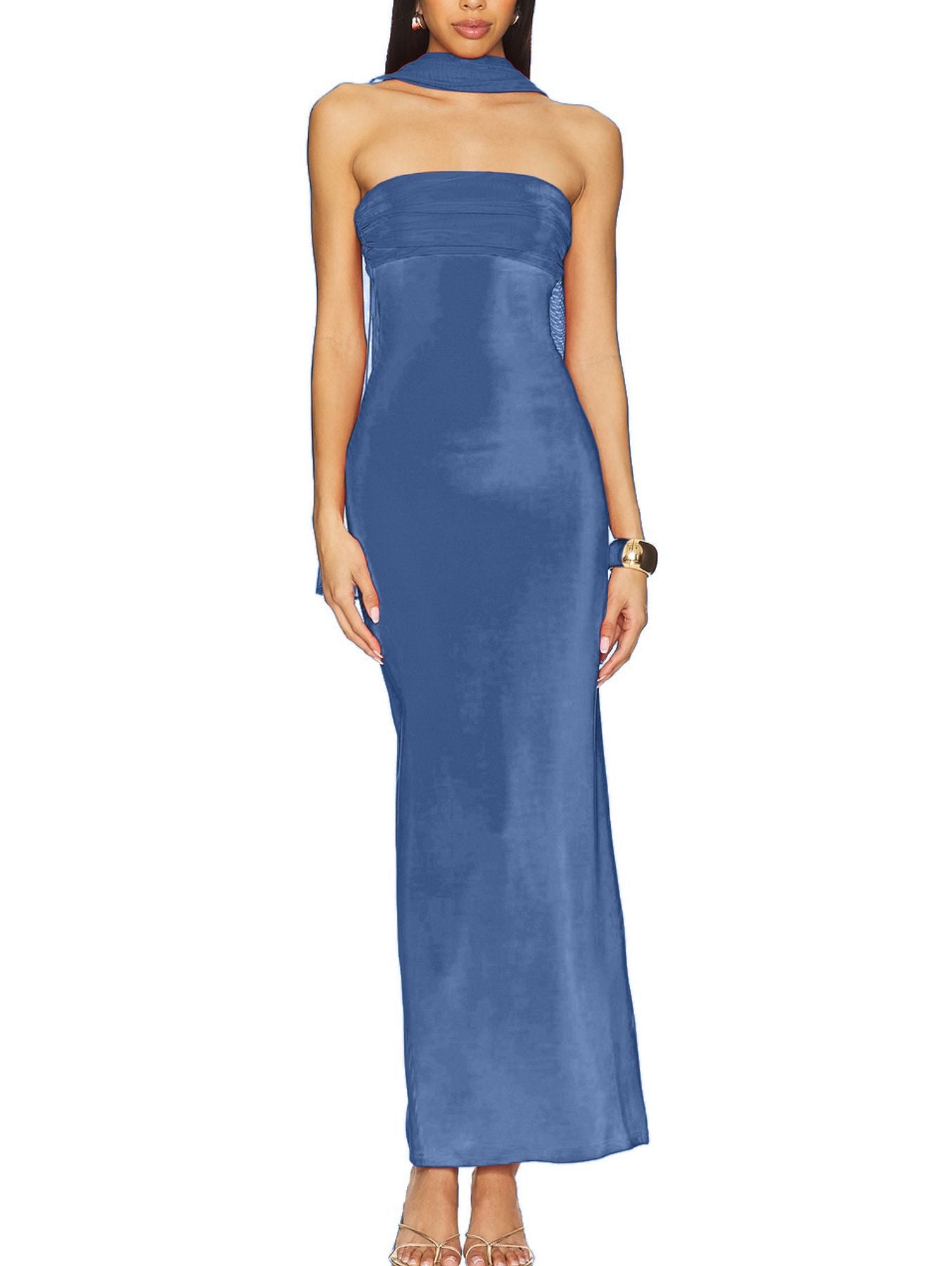 Ruched Tube Maxi Dress - TrendNest