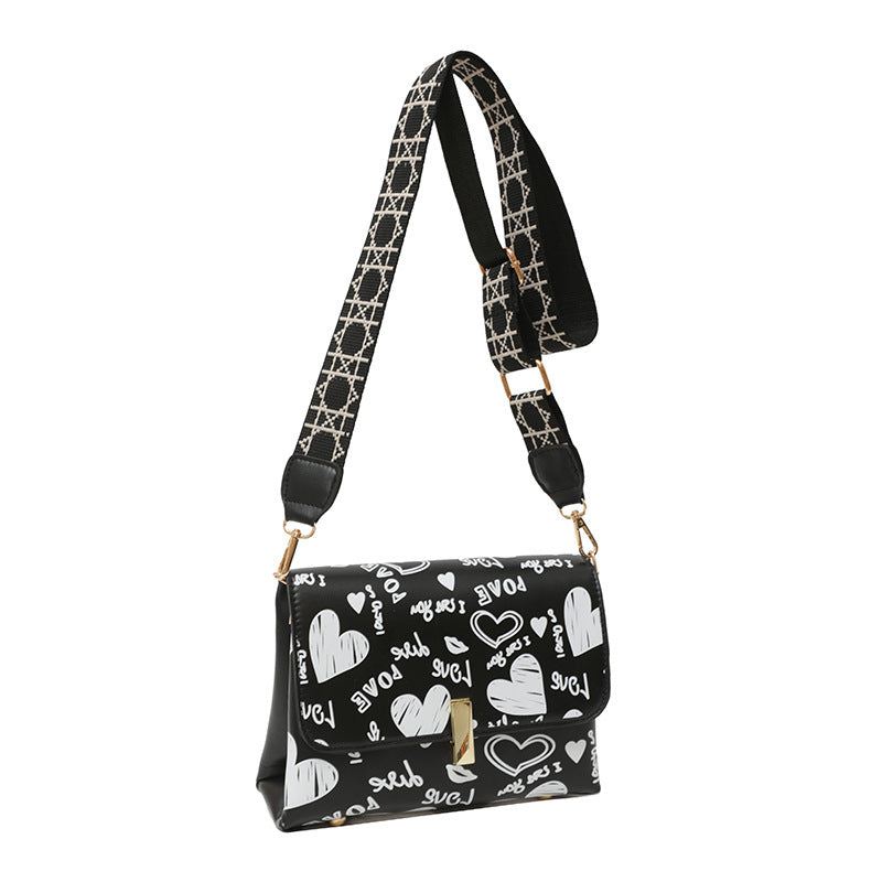 Fashionable Women's Graffiti Print Messenger Bag