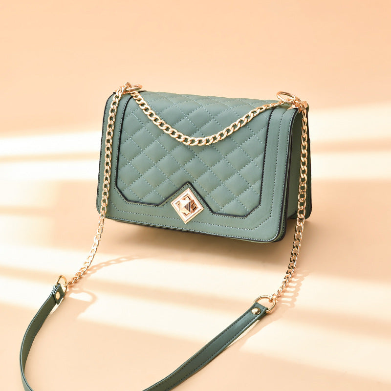 Women's Fashion Small Square Messenger Bag with Chain