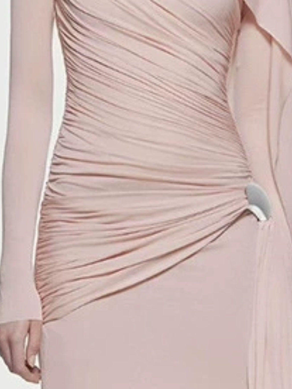 Ruched Draped Long Sleeve Maxi Dress - TrendNest
