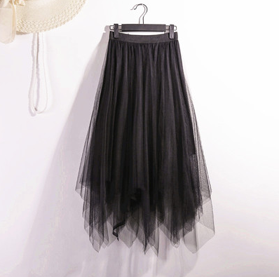 Tulle High-Waisted A-Line Skirt (Layered Design)