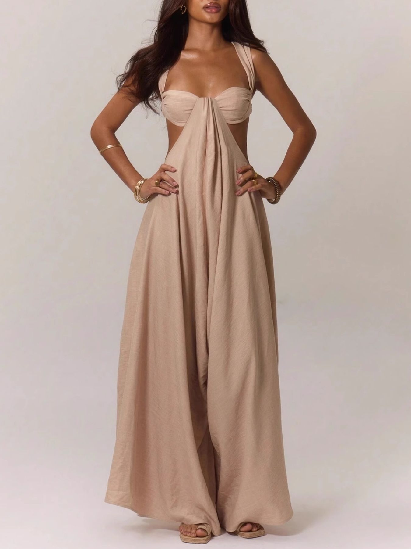 Cutout Sweetheart Neck Maxi Dress - TrendNest