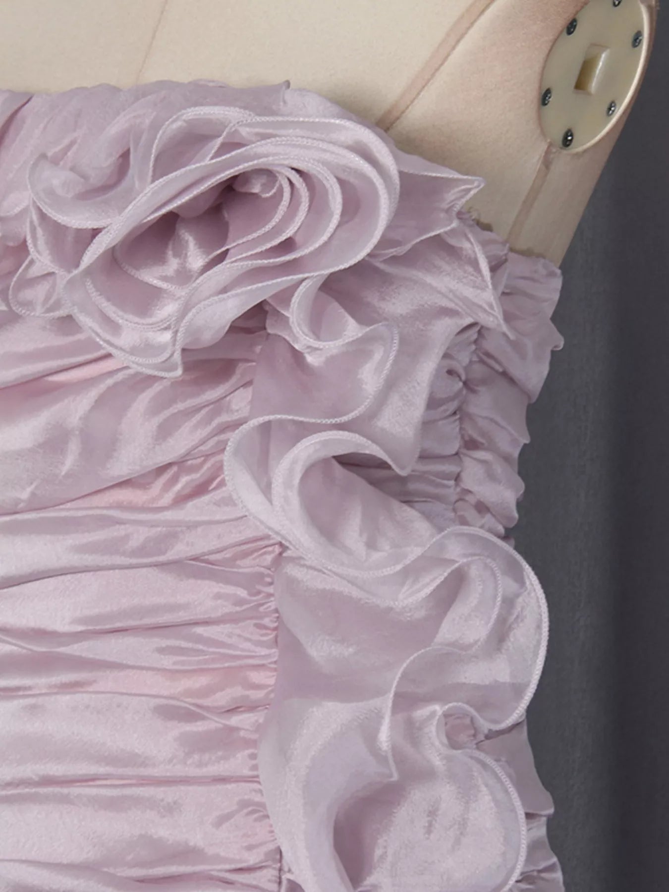 Ruffled High - Low Strapless Dress - TrendNest