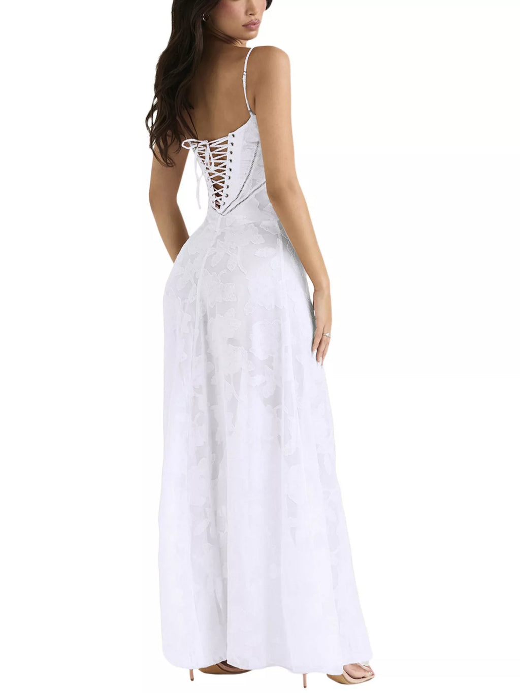 Lace Spaghetti Strap Maxi Dress - TrendNest
