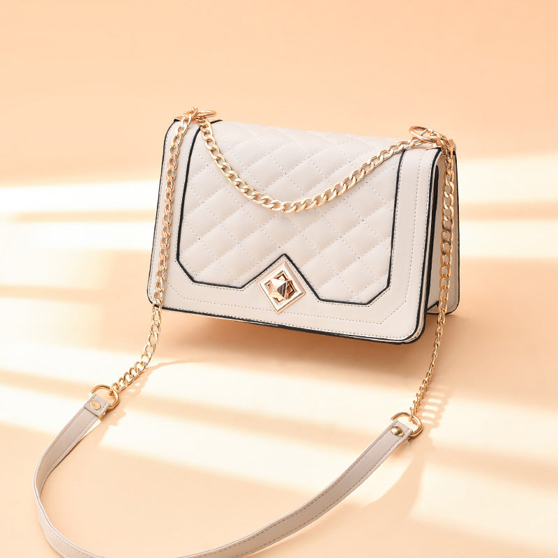 Women's Fashion Small Square Messenger Bag with Chain