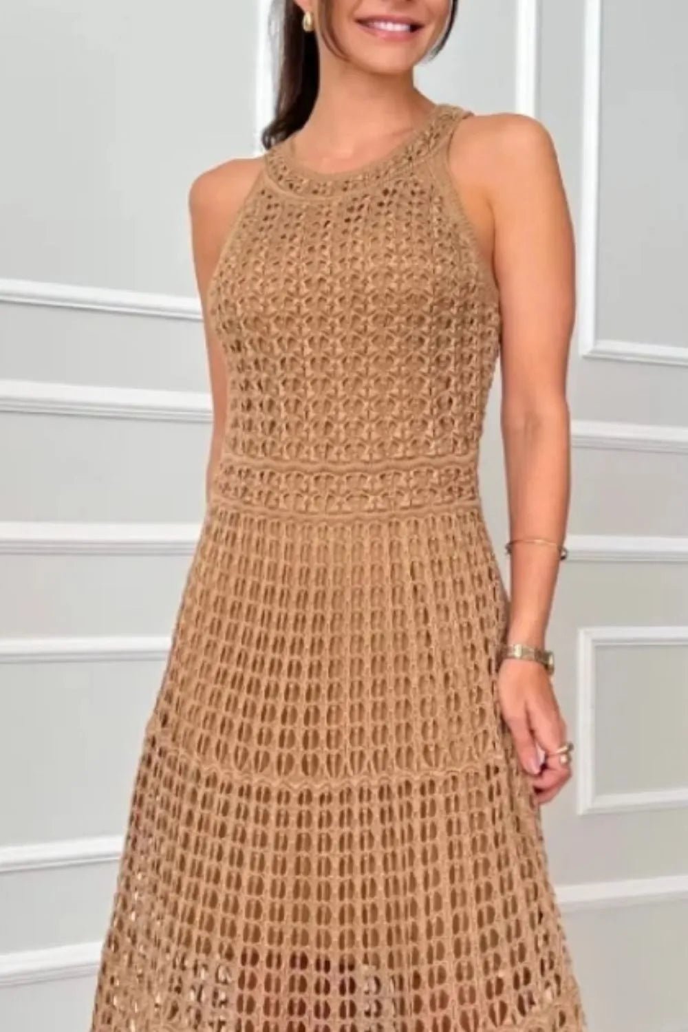 Hollowed - Out Sleeveless Maxi Dress - TrendNest