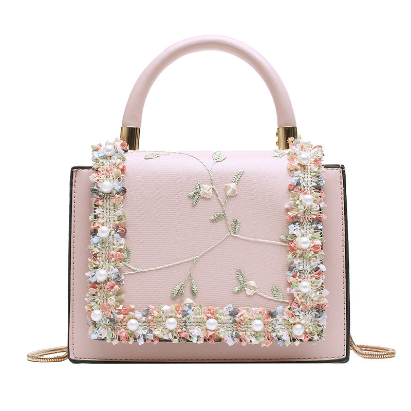 Trendy Women's Small Square Messenger Bag with Chain