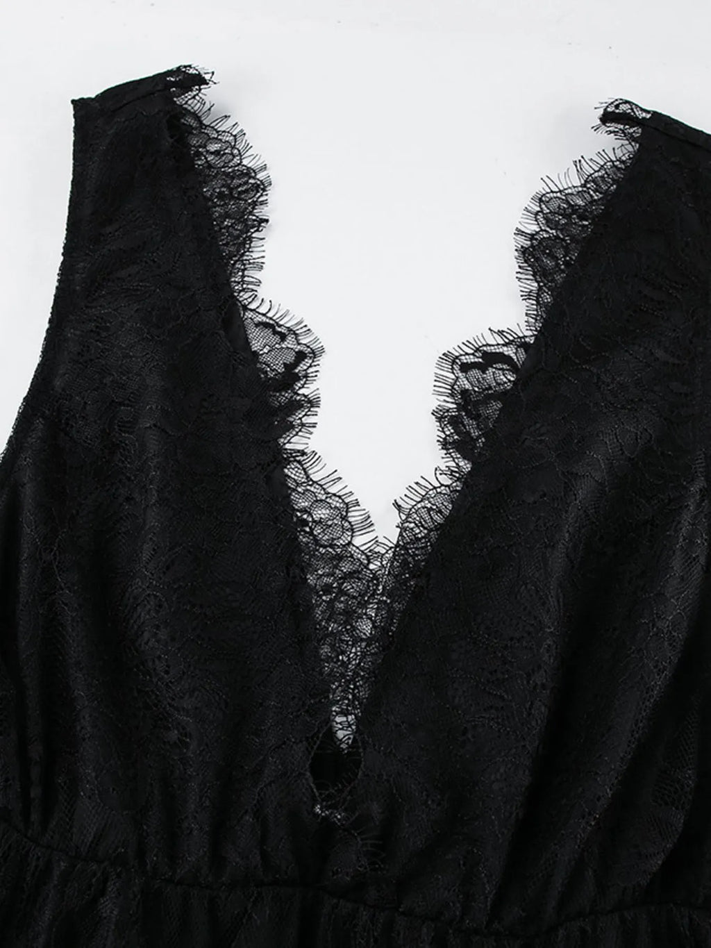 Lace Deep V - Neck Maxi Dress - TrendNest