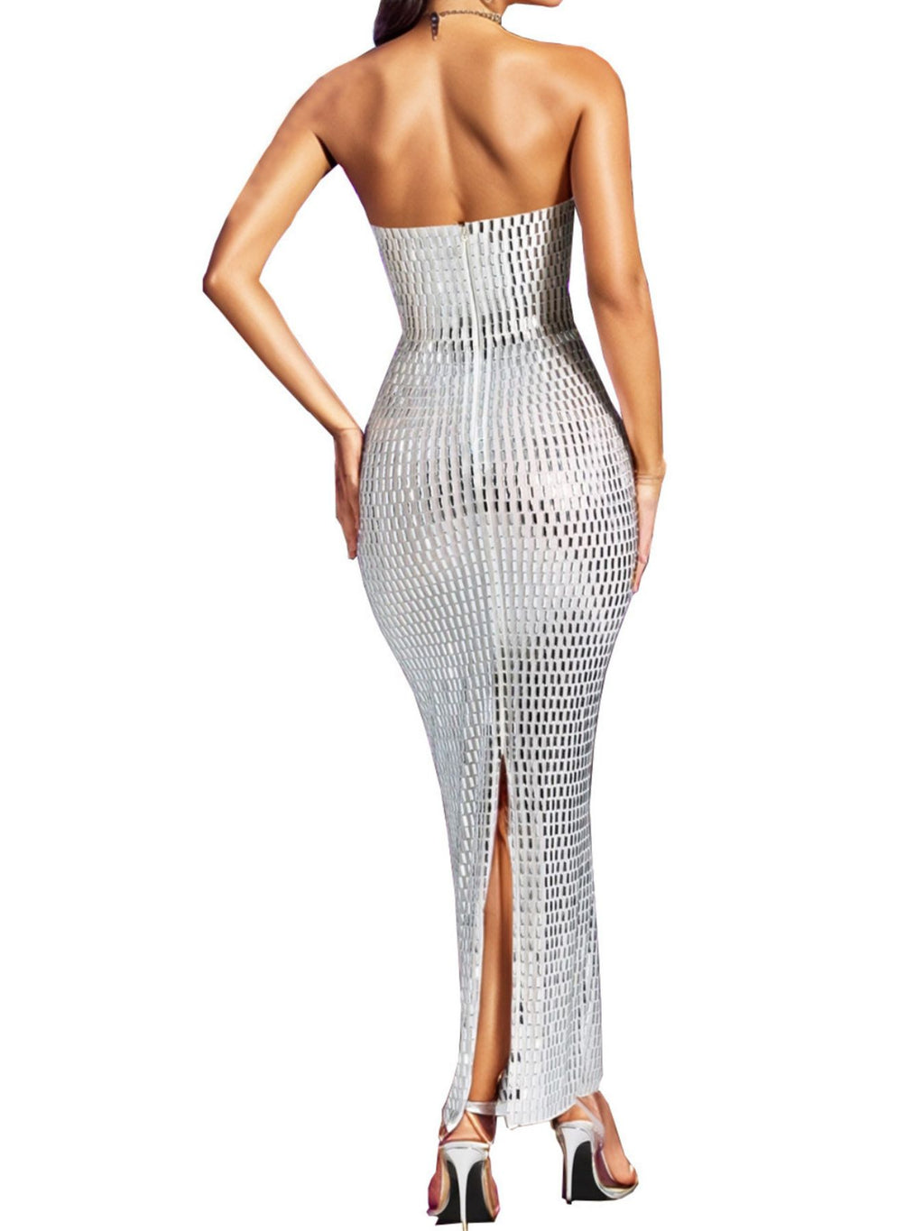 Rhinestone Tube Maxi Dress - TrendNest