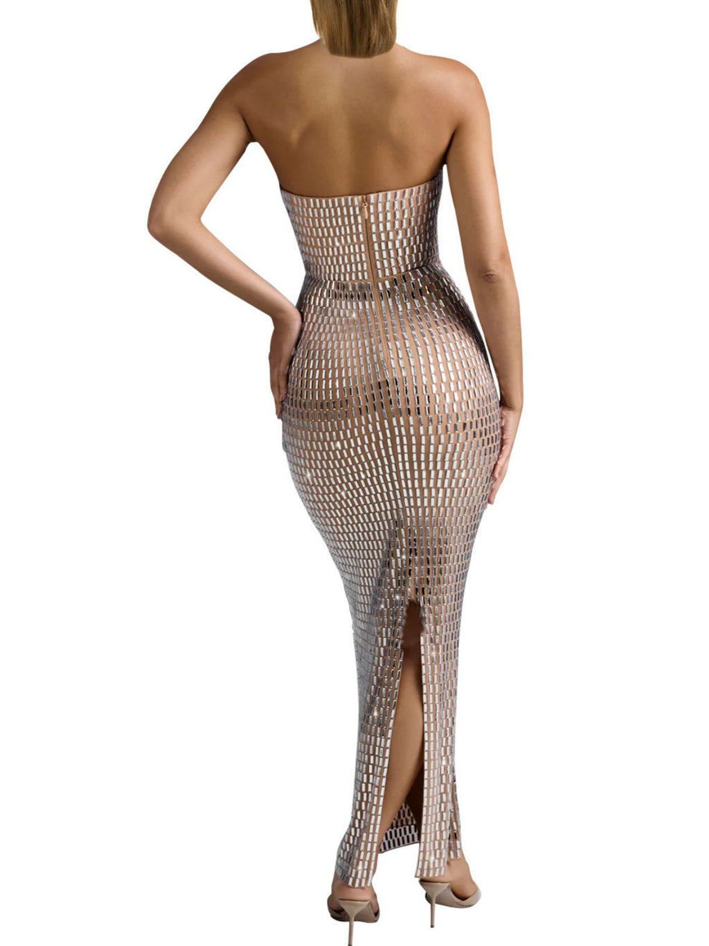 Rhinestone Tube Maxi Dress - TrendNest
